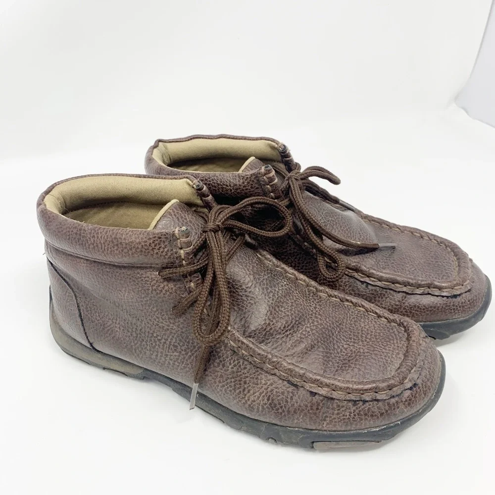 Twister Oakley Moccasins Youth Dark Brown Leather Size 2